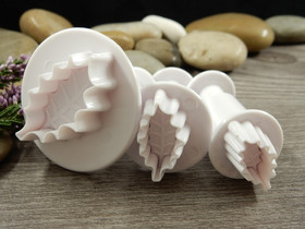 Muotti leimasin setti lehdet, eri kokoja, valkoinen, 3kpl POSTIPAKETTI TOIMITUS