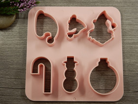 Muotti setti joulu, 10x10cm vaaleanpunainen, 1kpl