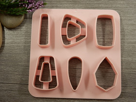 Muotti setti kuviot, 10x10cm vaaleanpunainen, 1kpl