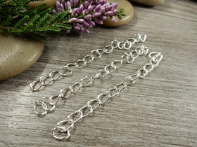 Säätöketju ovaali, 6-7cm, kirkashopea, 10kpl