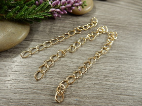Säätöketju ovaali, 6-7cm, vaaleakulta, 10kpl