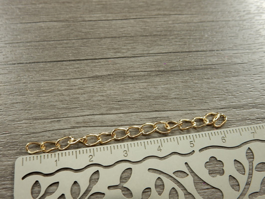 Säätöketju ovaali, 6-7cm, vaaleakulta, 10kpl