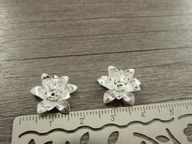 Helmihattu kukka, 16x6.5mm, kirkashopea, 10kpl