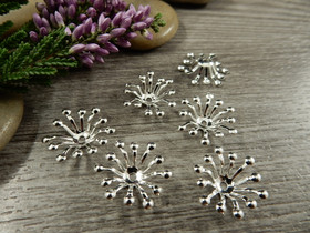 Helmihattu kukka, 13mm, kirkashopea, 20kpl