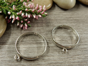 Sormuspohja säädettävä lenkillä, n.17mm, kromi, 1kpl