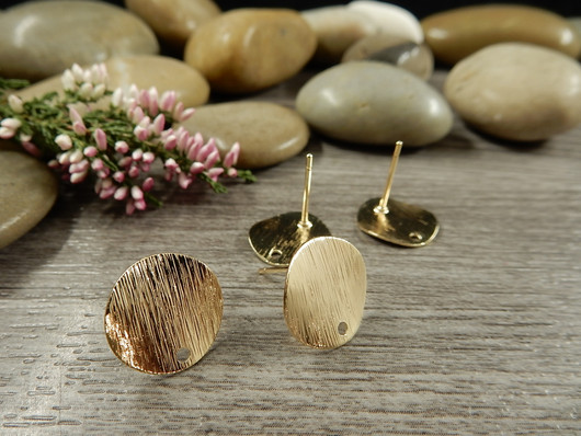 Korvakorutappi laine, 12x13mm, 18K kulta, 1pari