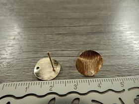 Korvakorutappi ympyrä laine, 12x13mm, 18K kulta, 1pari