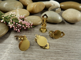 Korvakoruklipsi lenkillä, 10mm, kulta/rst, 1pari