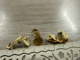 Korvakoruklipsi lenkillä, 10mm, kulta/rst, 1pari