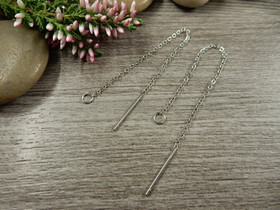 Läpivedettävät  korvakorun osat, n.94mm, rst, 1pari