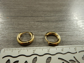 Korvakorurengas huggie, 13x2.5mm, 18K/kulta/ PVD/ rst, 1pari