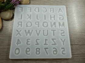 Silikonimuotti kirjaimet ja numerot, 135x135x5.5mm, 1kpl POSTIPAKETTI TOIMITUS