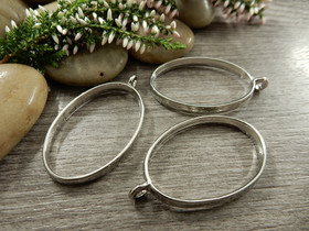 Riipus/ korukehys soikea, 39x24mm, kromi, 1kpl