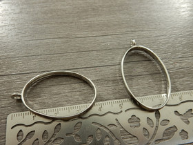 Riipus/ korukehys soikea, 39x24mm, kromi, 1kpl