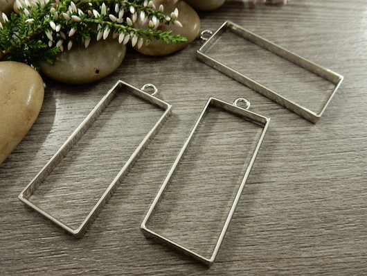 Riipus/ korukehys suorakulmio, 49x20mm, kromi, 1kpl