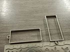 Riipus/ korukehys suorakulmio, 49x20mm, kromi, 1kpl