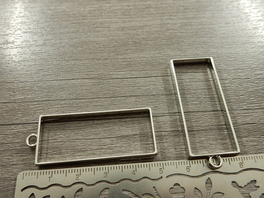 Riipus/ korukehys suorakulmio, 49x20mm, kromi, 1kpl