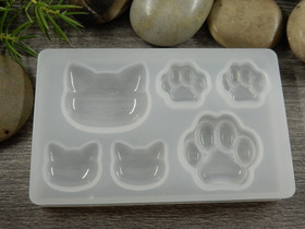 Silikonimuotti kissat ja tassut, 77x47x8mm, 1kpl