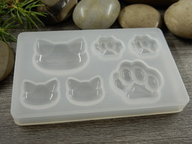 Silikonimuotti kissat ja tassut, 77x47x8mm, 1kpl