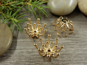 Helmihattu kukka, 15x16x6mm, vaaleakulta, 5kpl