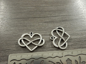 Ääretönriipus, 22x27mm, kromi, 1kpl