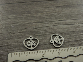 Elämänpuuriipus, 10x10mm, rst, 1kpl