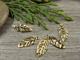 Lehtiriipus, 14x6mm, kulta, 1kpl