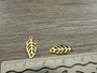 Lehtiriipus, 14x6mm, kulta, 1kpl