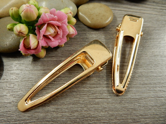 Pinni/ hiusklipsi, 55x17x12.5mm, vaaleakulta, 1kpl