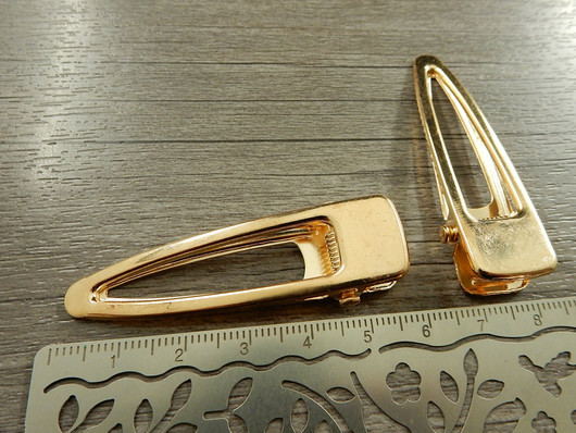 Pinni/ hiusklipsi, 55x17x12.5mm, vaaleakulta, 1kpl