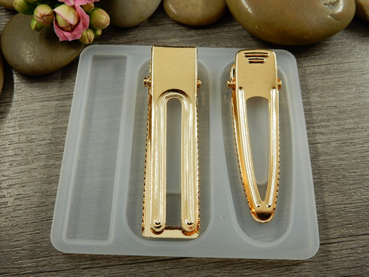 Pinni/ hiusklipsi, 55x17x12.5mm, vaaleakulta, 1kpl