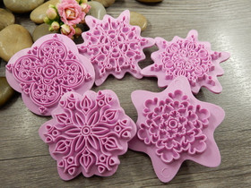 Muotti leimasin setti kuviot, eri kokoja, vaaleanliila, 5kpl