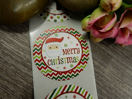 Merry christmas tarra, 25mm, moniväri, 10kpl