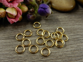 Välirengas, 6x1mm, avattava, 18K/vaaleakulta/rst, 10kpl