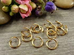 Välirengas, 8x1mm, 24K/vaaleakulta/rst, 10kpl