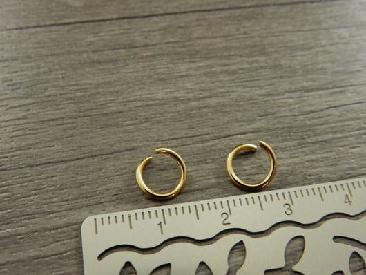 Välirengas, 8x1mm, 24K/vaaleakulta/rst, 10kpl
