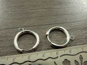 Korvakorurengas lenkillä huggie, 21x19x2.5mm, kirkashopea/rst, 1pari