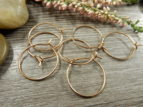 Korvakorurengas, 15x0.7mm, ruusukulta/ PVD/ rst, 1pari