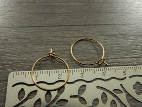 Korvakorurengas, 15x0.7mm, ruusukulta/ PVD/ rst, 1pari