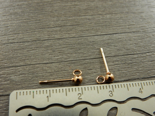 Korvakorutappi lenkillä, 3x14mm, ruusukulta/rst, 1pari