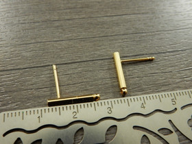 Korvakorutappi lenkillä palkki, 15x2mm, 18K/vaaleakulta, 1pari