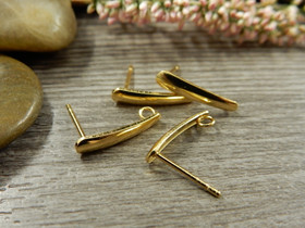 Korvakorutappi lenkillä, 15x3mm, kulta/rst, 1pari