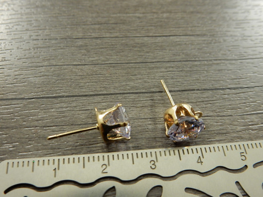 Korvakorutappi lenkillä strassi, 8x16mm, vaaleakulta, 1pari