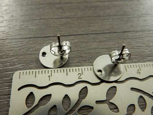 Korvakorutappi+lukko ympyrä, 10x10mm, rst, 1pari