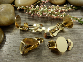 Korvakoruklipsi, 12mm, vaaleakulta/rst, 1pari