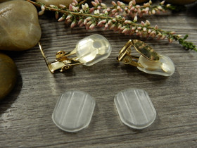 Korvakorun tausta silikoni 12mm klipsiin, 14x12mm, kirkas, 10kpl