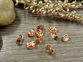 Korvakorun tausta, 6x4.5mm, rst/ruusukulta, 10kpl