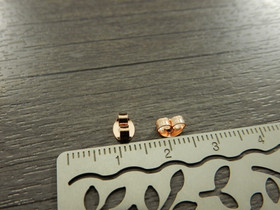 Korvakorun tausta, 6x4.5mm, rst/ruusukulta, 10kpl