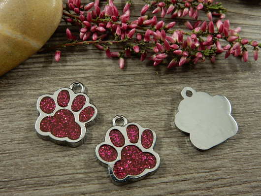 Tassuriipus, 18x16mm, tummapinkki, 1kpl