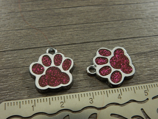 Tassuriipus, 18x16mm, tummapinkki, 1kpl